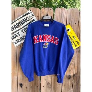 Vintage Kansas Jayhawks University Champion blue crewneck sweatshirt Size S